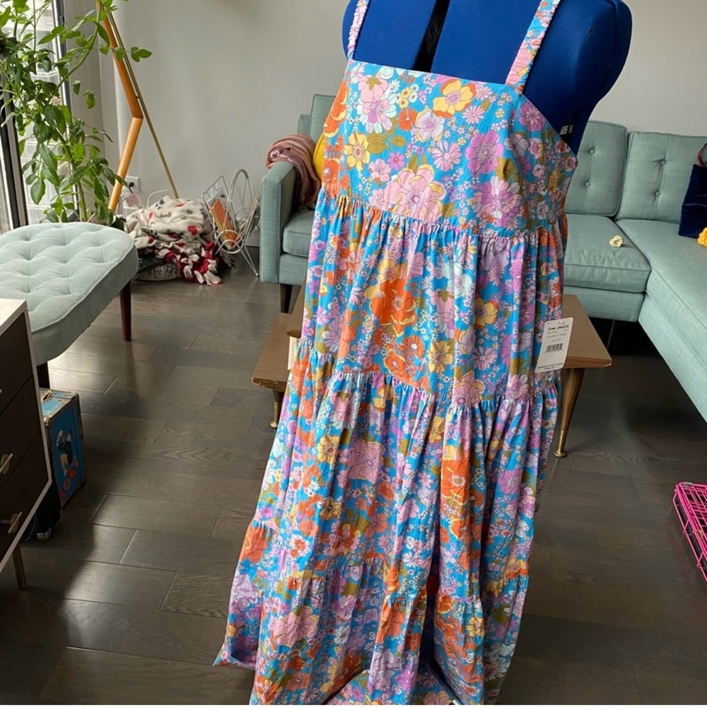 Free People Blue and Purple Tiered Maxi Sundress - Picture 6 of 6